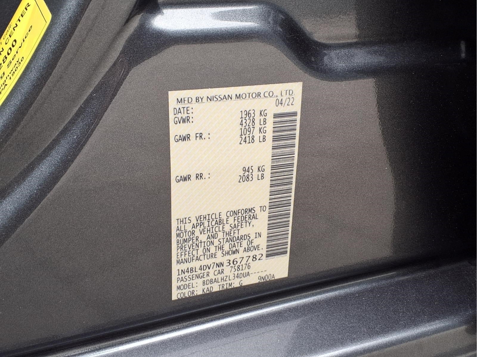 2022 Nissan Altima 2.5 SV