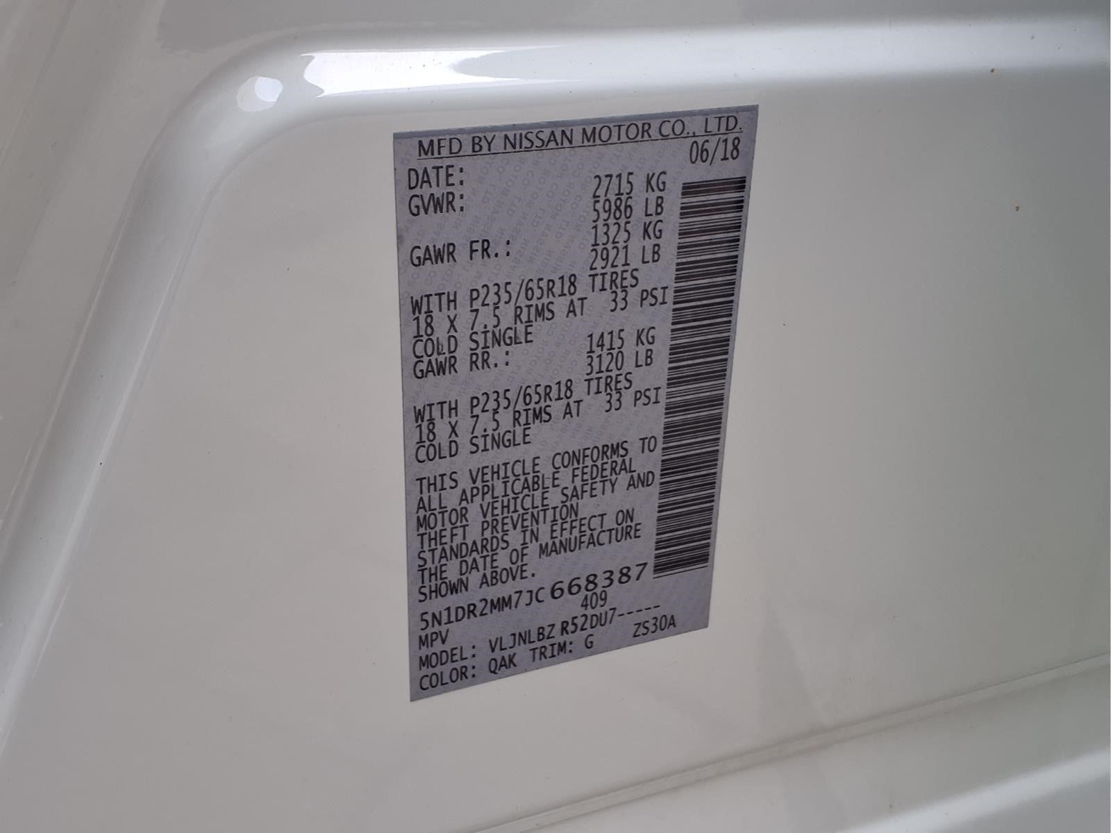 2018 Nissan Pathfinder S