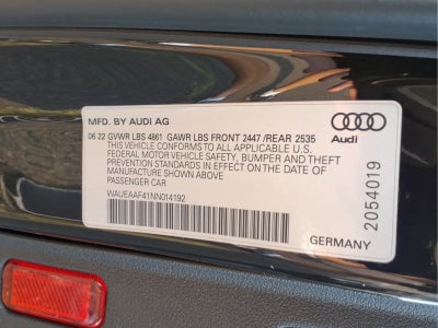 2022 Audi A4 quattro S line Prem Plus 45 TFSI